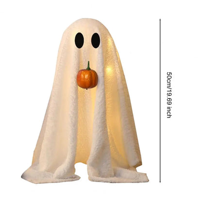 Lysande Halloween-spöke med pumpamun