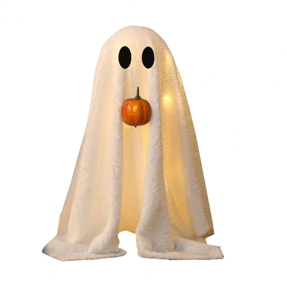 Lysande Halloween-spöke med pumpamun