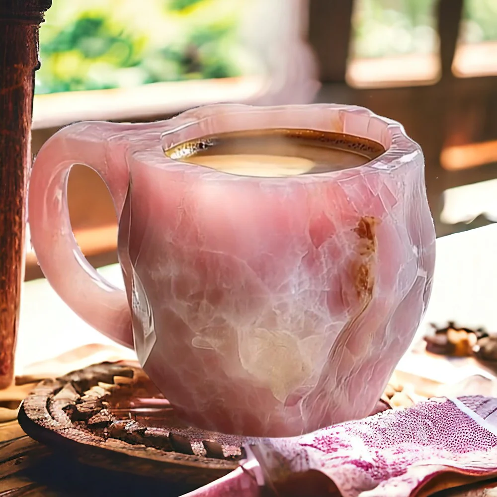Kaffekopp med utseende av naturlig kristallsten