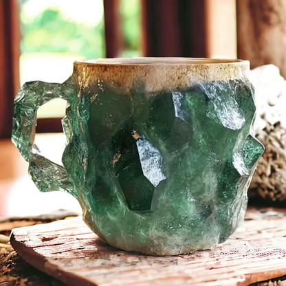 Kaffekopp med utseende av naturlig kristallsten