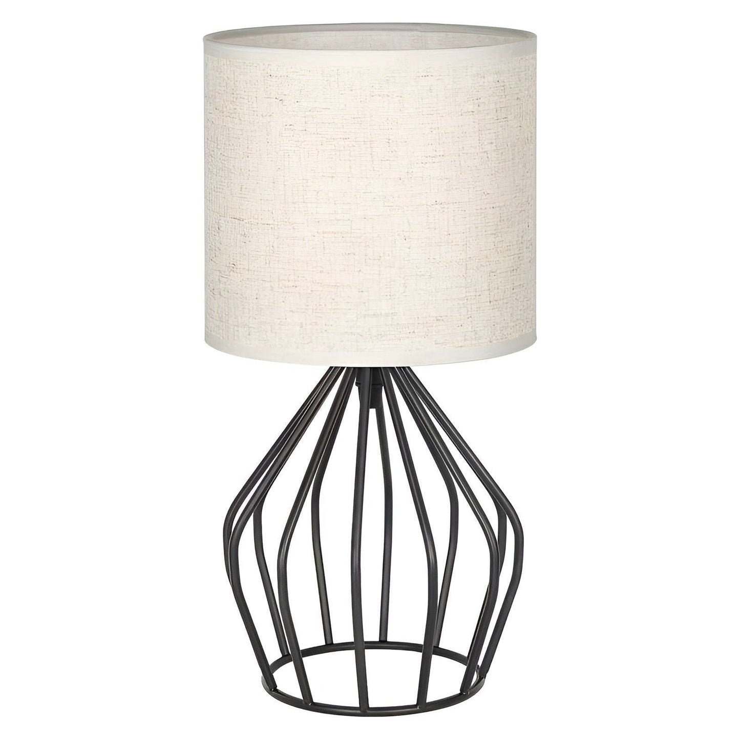 LinenGlow Lampa - Bordsampa med Urholkad Fot och Linne Skärm