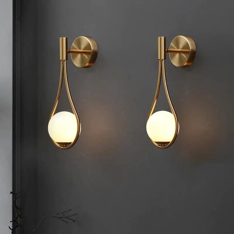 Vägglampa Modern Guld Glas Sconse