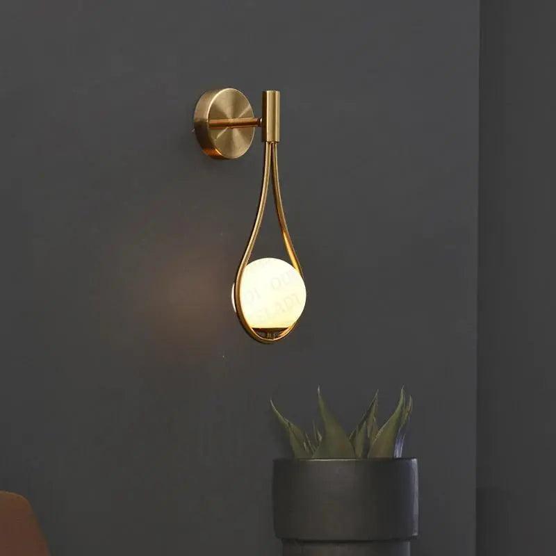 Vägglampa Modern Guld Glas Sconse