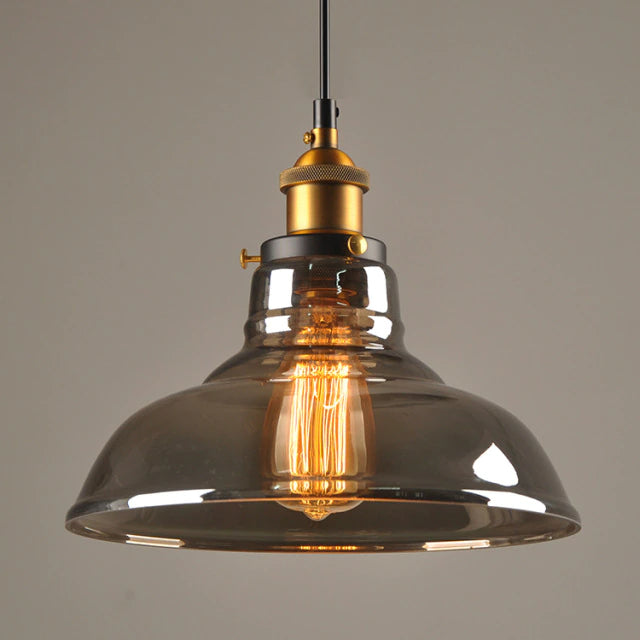 Livia Vintage Glaspendellampa – Art Deco-inspirerad design, E27-sockel, justerbar kedja, dimbar