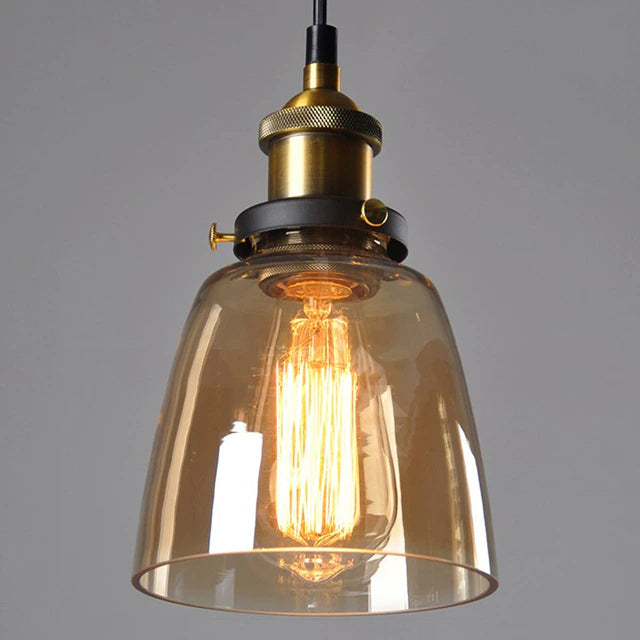 Livia Vintage Glaspendellampa – Art Deco-inspirerad design, E27-sockel, justerbar kedja, dimbar