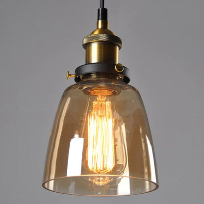 Livia Vintage Glaspendellampa – Art Deco-inspirerad design, E27-sockel, justerbar kedja, dimbar