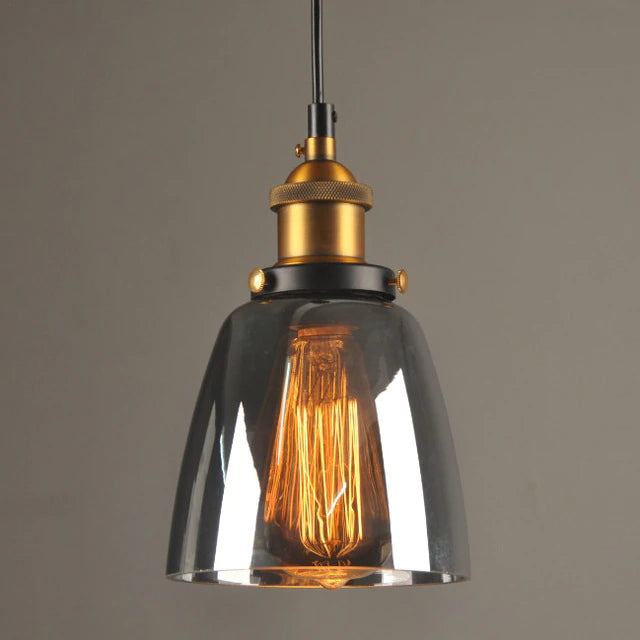Livia Vintage Glaspendellampa – Art Deco-inspirerad design, E27-sockel, justerbar kedja, dimbar