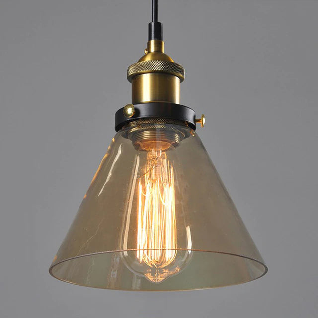 Livia Vintage Glaspendellampa – Art Deco-inspirerad design, E27-sockel, justerbar kedja, dimbar