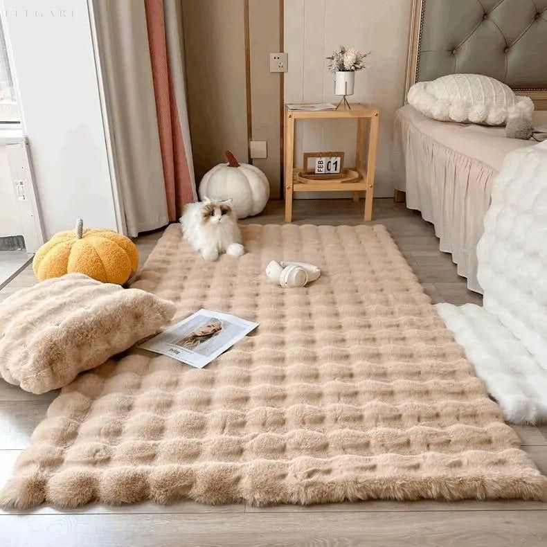 Lorvi - Plush Fashion Bubble Flower Mattor