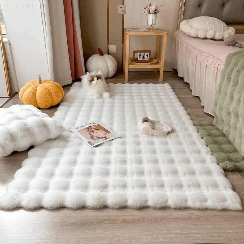 Lorvi - Plush Fashion Bubble Flower Mattor