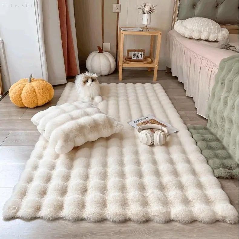 Lorvi - Plush Fashion Bubble Flower Mattor