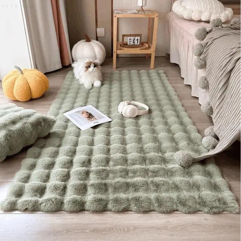 Lorvi - Plush Fashion Bubble Flower Mattor