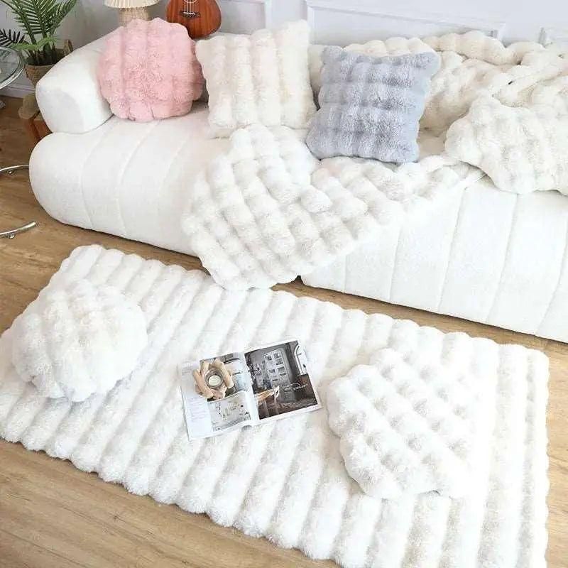 Lorvi - Plush Fashion Bubble Flower Mattor