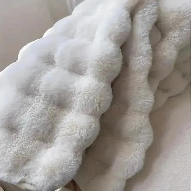 Lorvi - Plush Fashion Bubble Flower Mattor