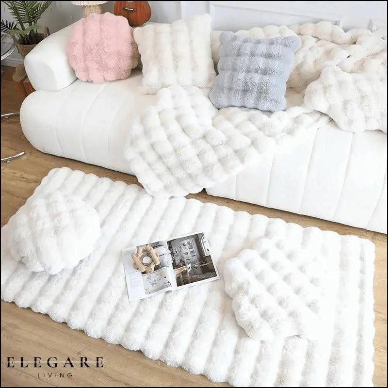 Lorvi - Plush Fashion Bubble Flower Mattor