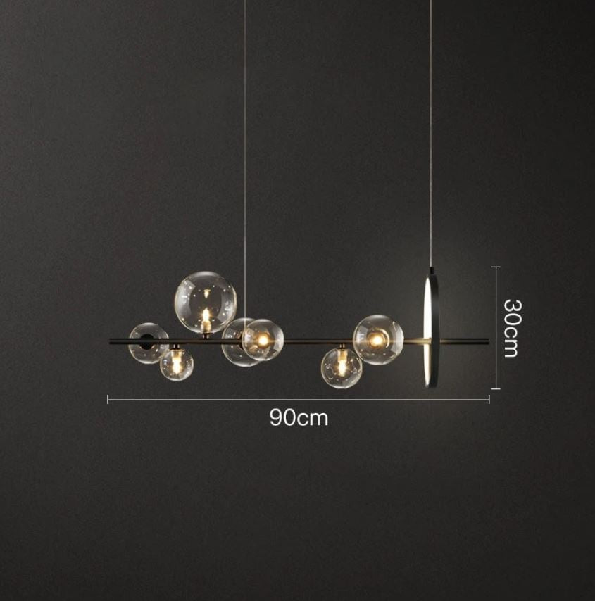 Lotte Handblåst Glas-Chandelier – Elegant design inspirerat av ljusblåsning, Höjdjusterbar, Enkel montering