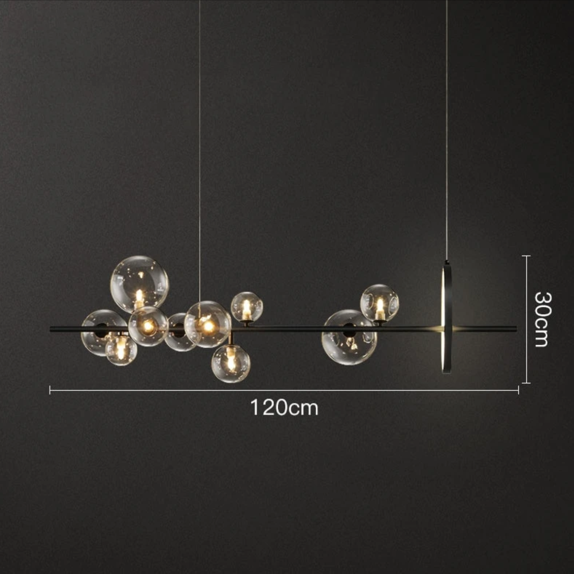Lotte Handblåst Glas-Chandelier – Elegant design inspirerat av ljusblåsning, Höjdjusterbar, Enkel montering