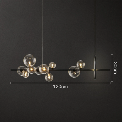 Lotte Handblåst Glas-Chandelier – Elegant design inspirerat av ljusblåsning, Höjdjusterbar, Enkel montering