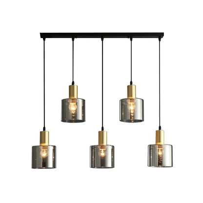 Lotte Taklampa – Modern taklampa i svart och guld med rökt glas, stilfull för samtida interiörer