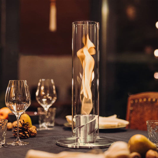 Lotte Bordskamin – Elegant etanolspis i glas för en mysig atmosfär, lättskött