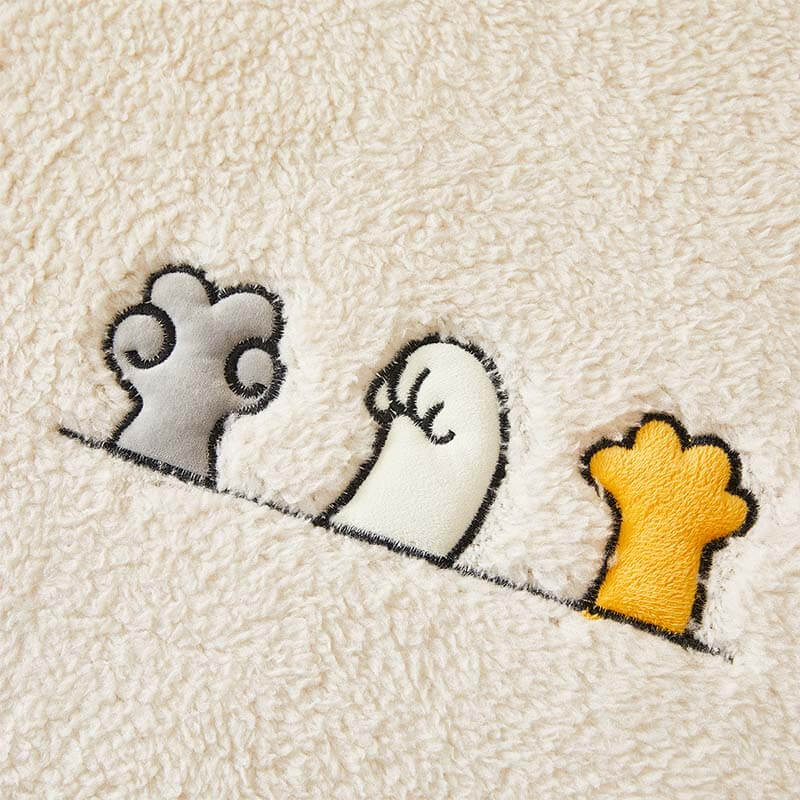 Lovely Cat's Paw Sherpa Fleece Anti-Slip Sofföverdrag