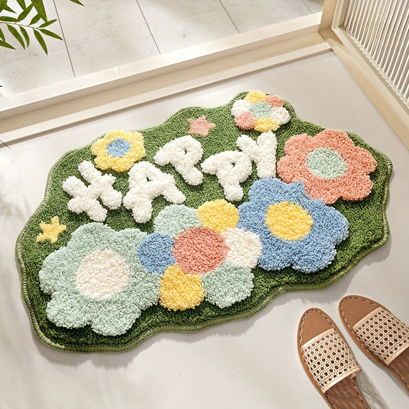 Luca Plush-badrug med elegant blommönster – Komfort &amp; snabb fuktupptagning
