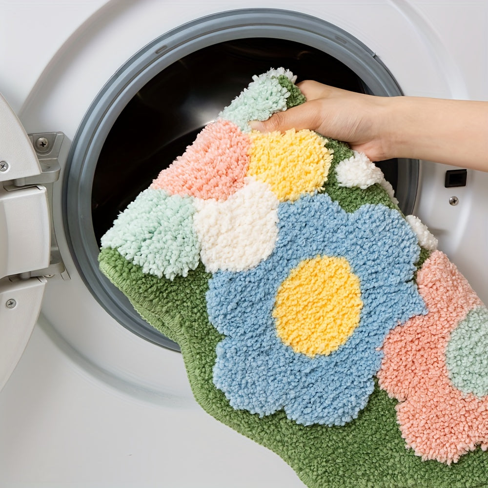 Luca Plush-badrug med elegant blommönster – Komfort & snabb fuktupptagning