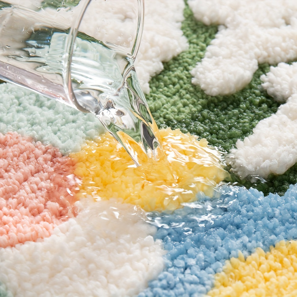 Luca Plush-badrug med elegant blommönster – Komfort & snabb fuktupptagning