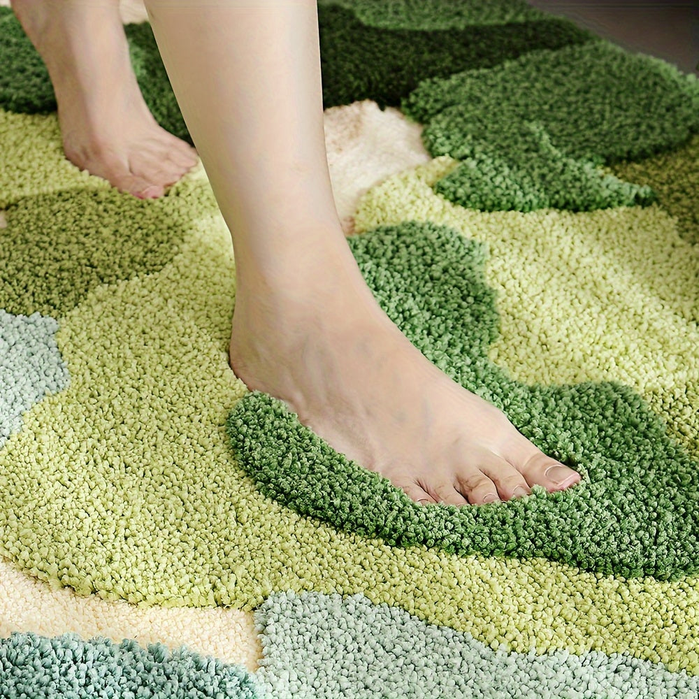 Luca Plush-badrug med elegant blommönster – Komfort & snabb fuktupptagning