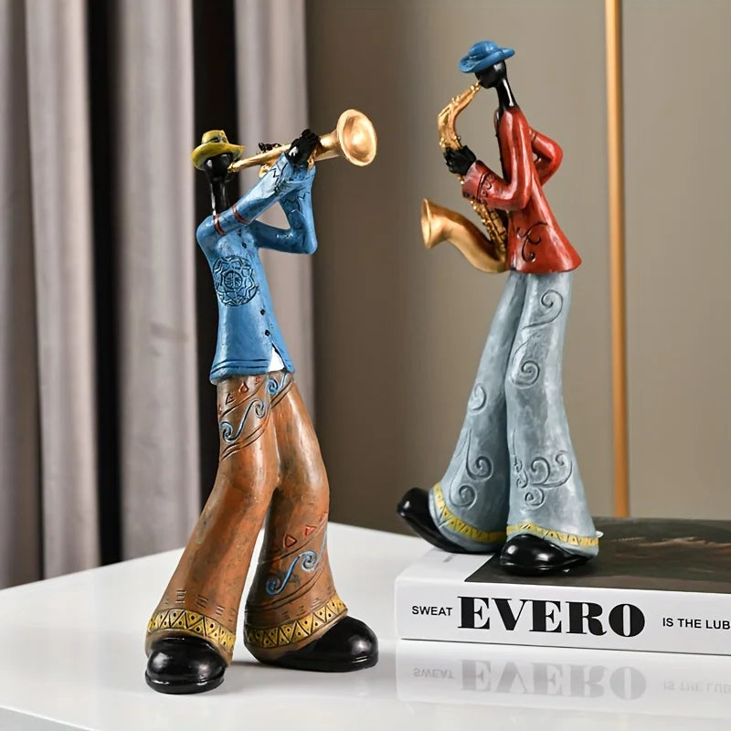 Väggkonst Resin Jazzmusiker Skulptur