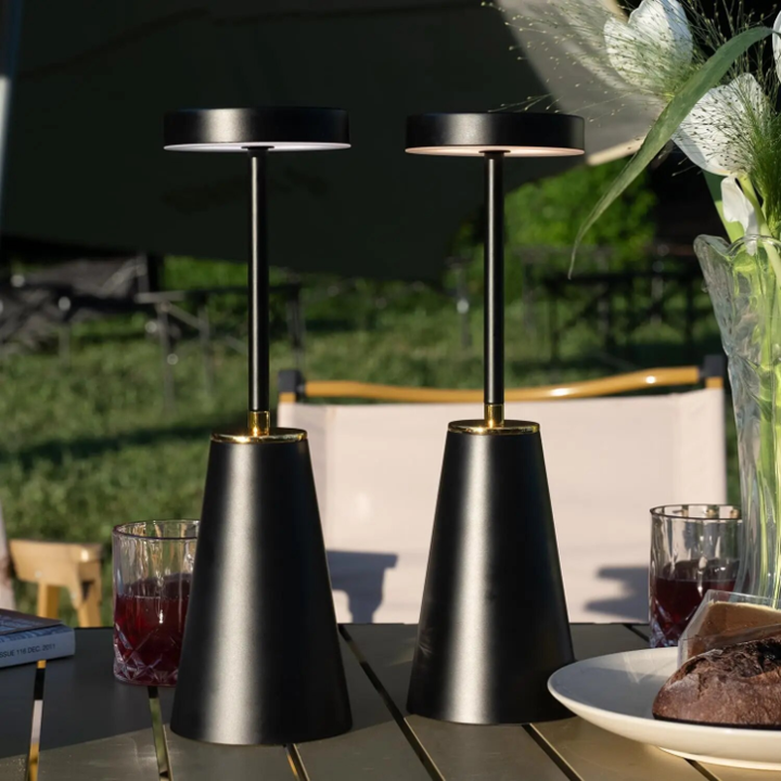 LumiFlex Trådlös Bordslampa – Trådlös LED-lampa med 3-färgs dimning, Touch-teknologi, 4000mAh batteri, Vattentålig