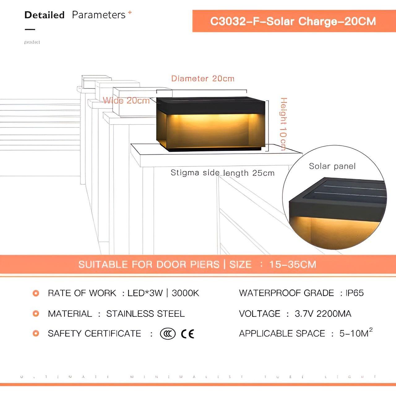 LumiGate Light - Vattentät solcellsgatubelysning för utomhus