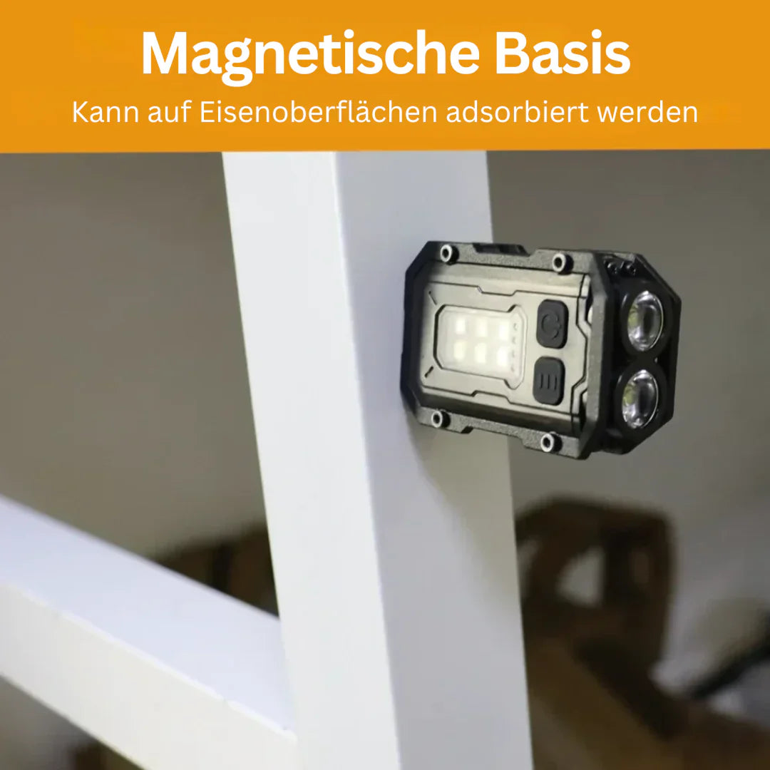Magnetisk LED-ficklampa med bärhållare – handsfree arbetsljus för utomhus och reparationer