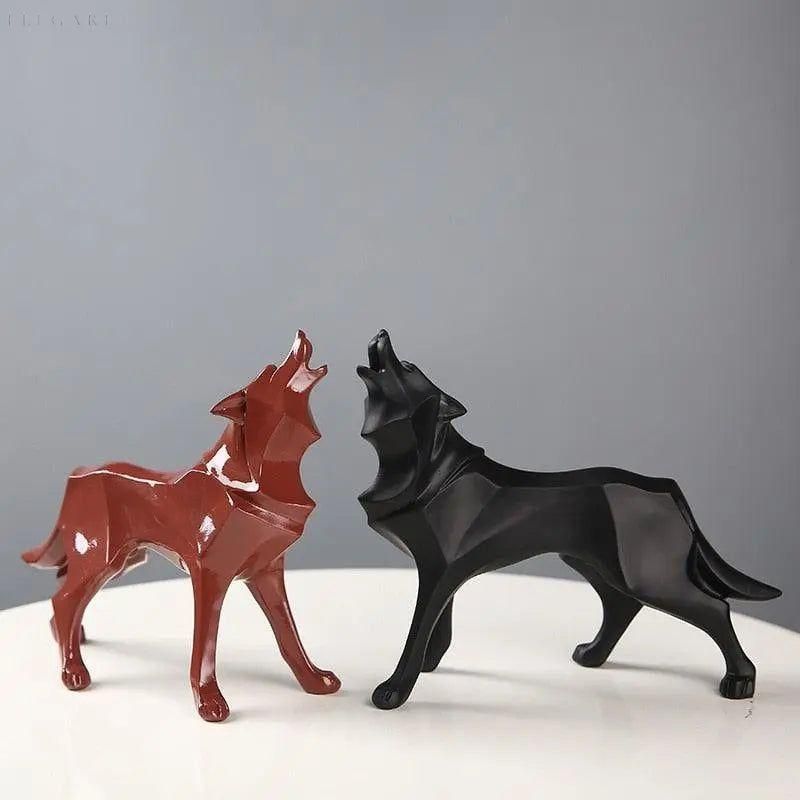Lupos-Statue - geometriska vargdekorationer - Enkelt elegans för varje rum