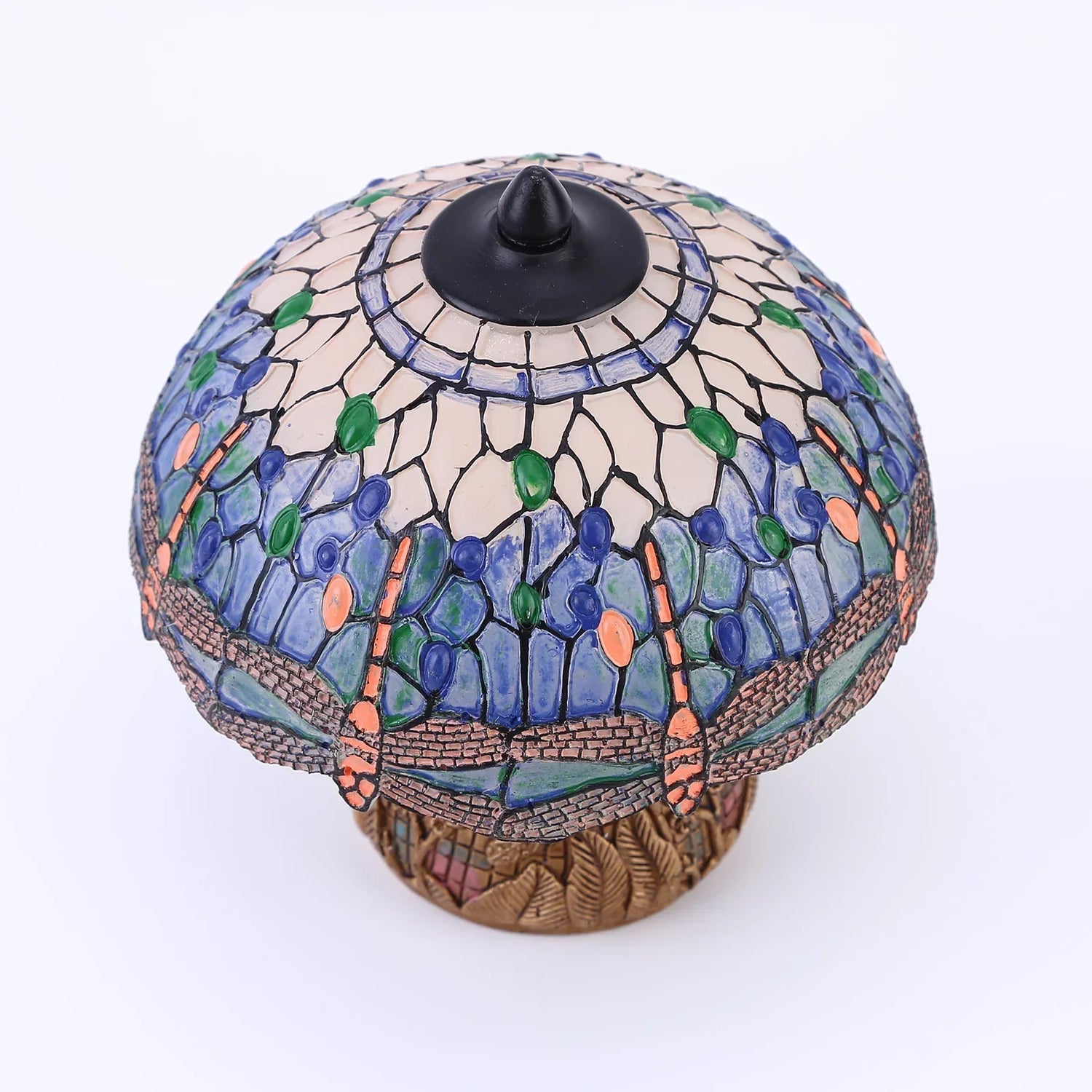 LuxeGlow - Vintage Bordslampa med Trollsländemönster och Art Nouveau Design