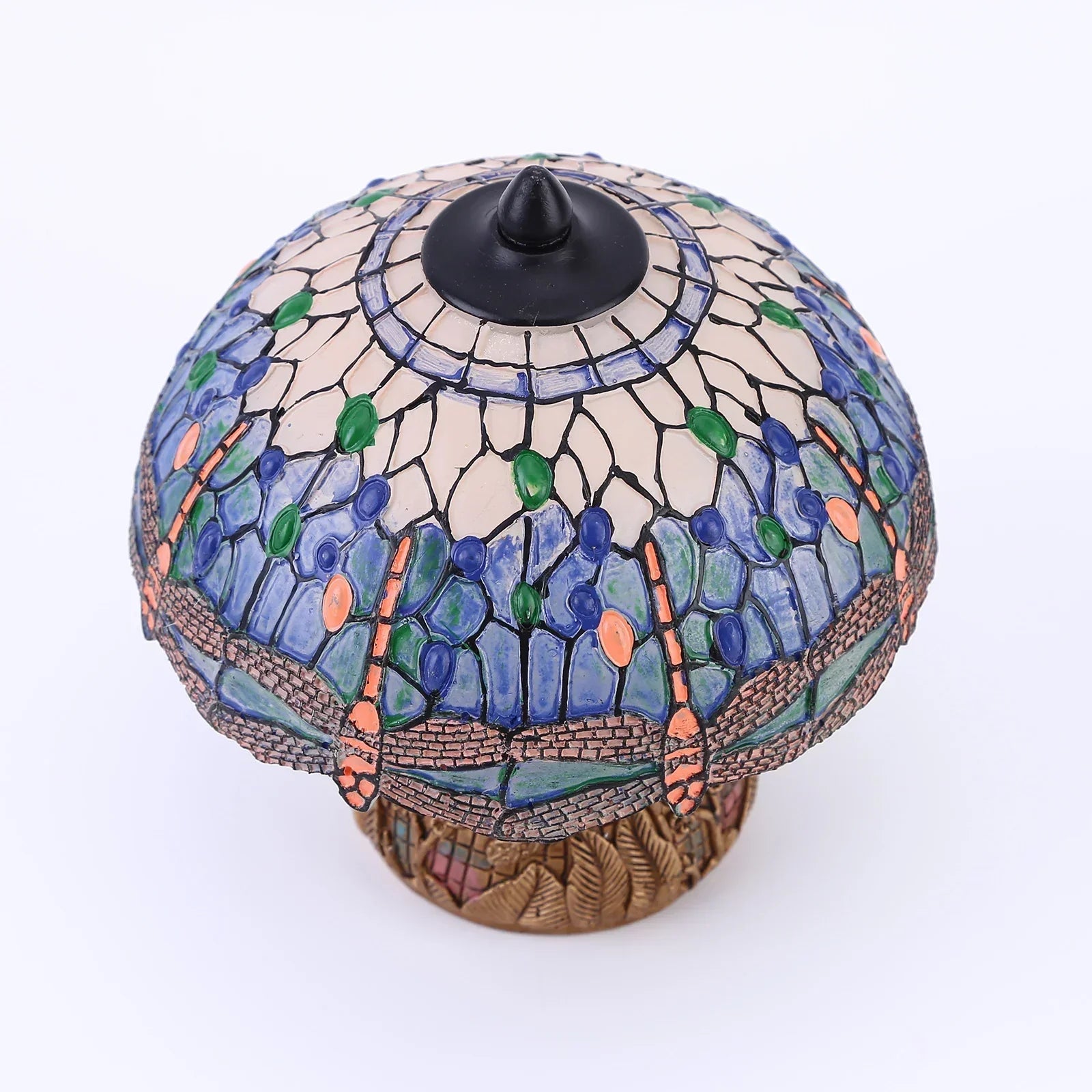 LuxeGlow - Vintage Bordslampa med Trollsländemönster och Art Nouveau Design