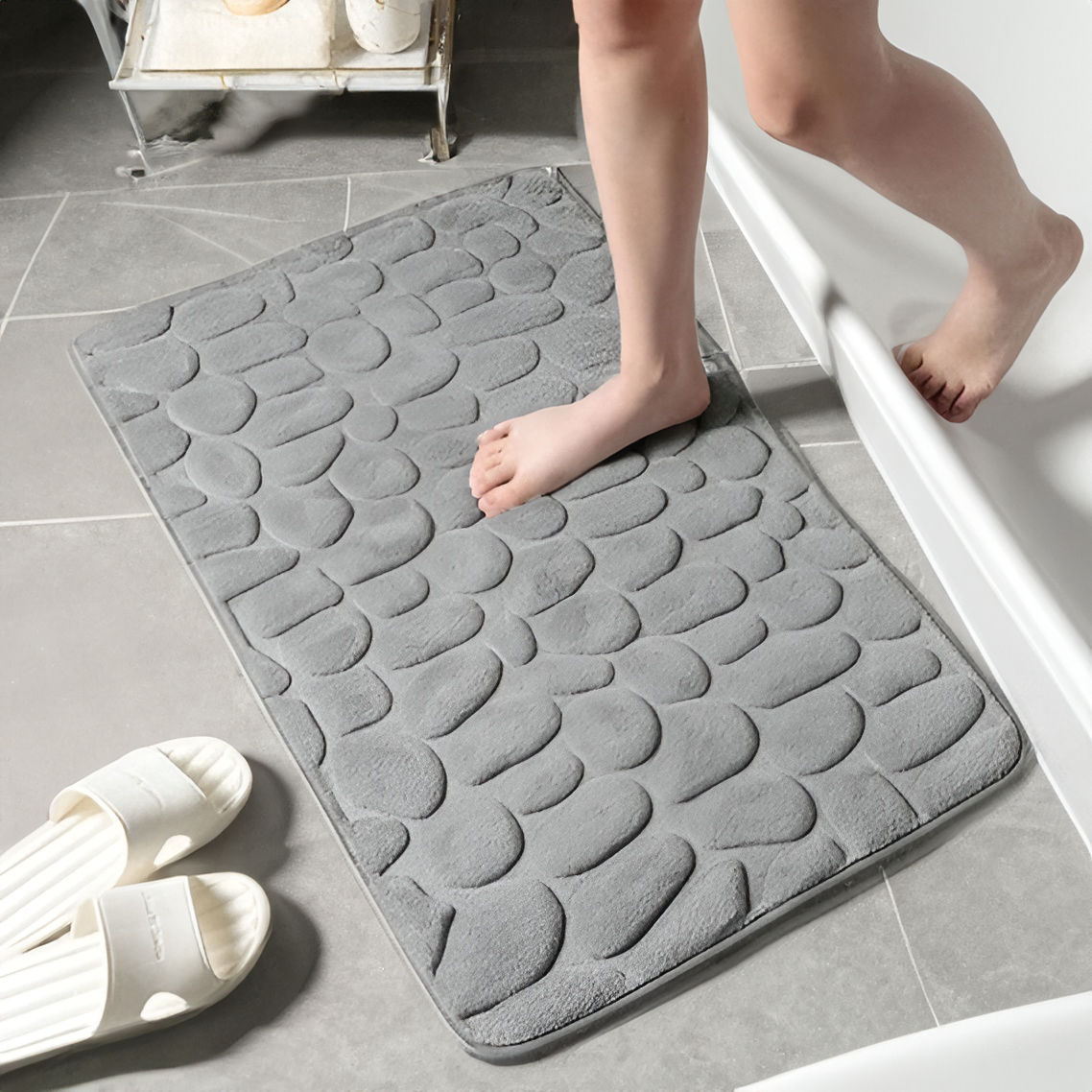 LuxeFeet Halkfri Duschmatta i minnesskum - Komfort och säkerhet för varje dag