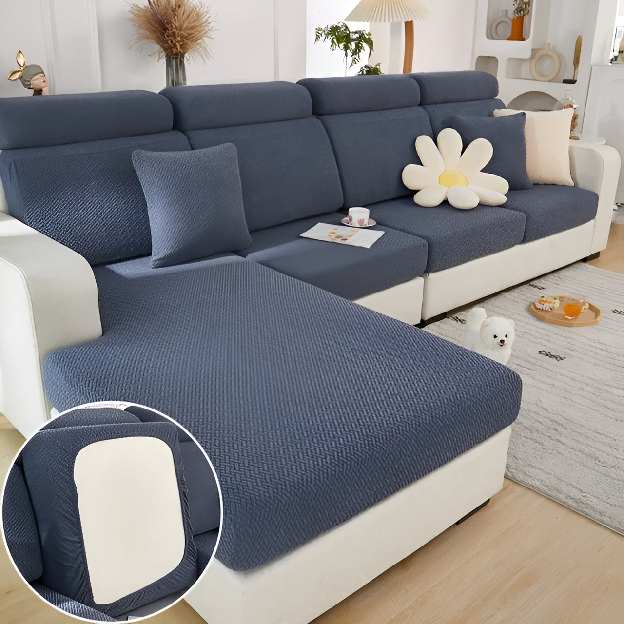 LuxeGuard Sofafodral – 360° Hel skydd med halkskyddsteknik, hållbar och elastisk