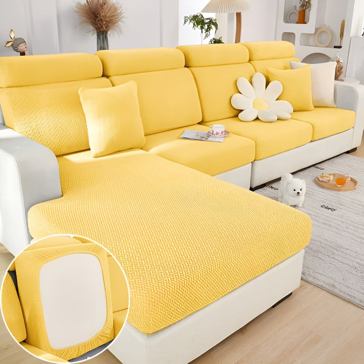 LuxeGuard Sofafodral – 360° Hel skydd med halkskyddsteknik, hållbar och elastisk