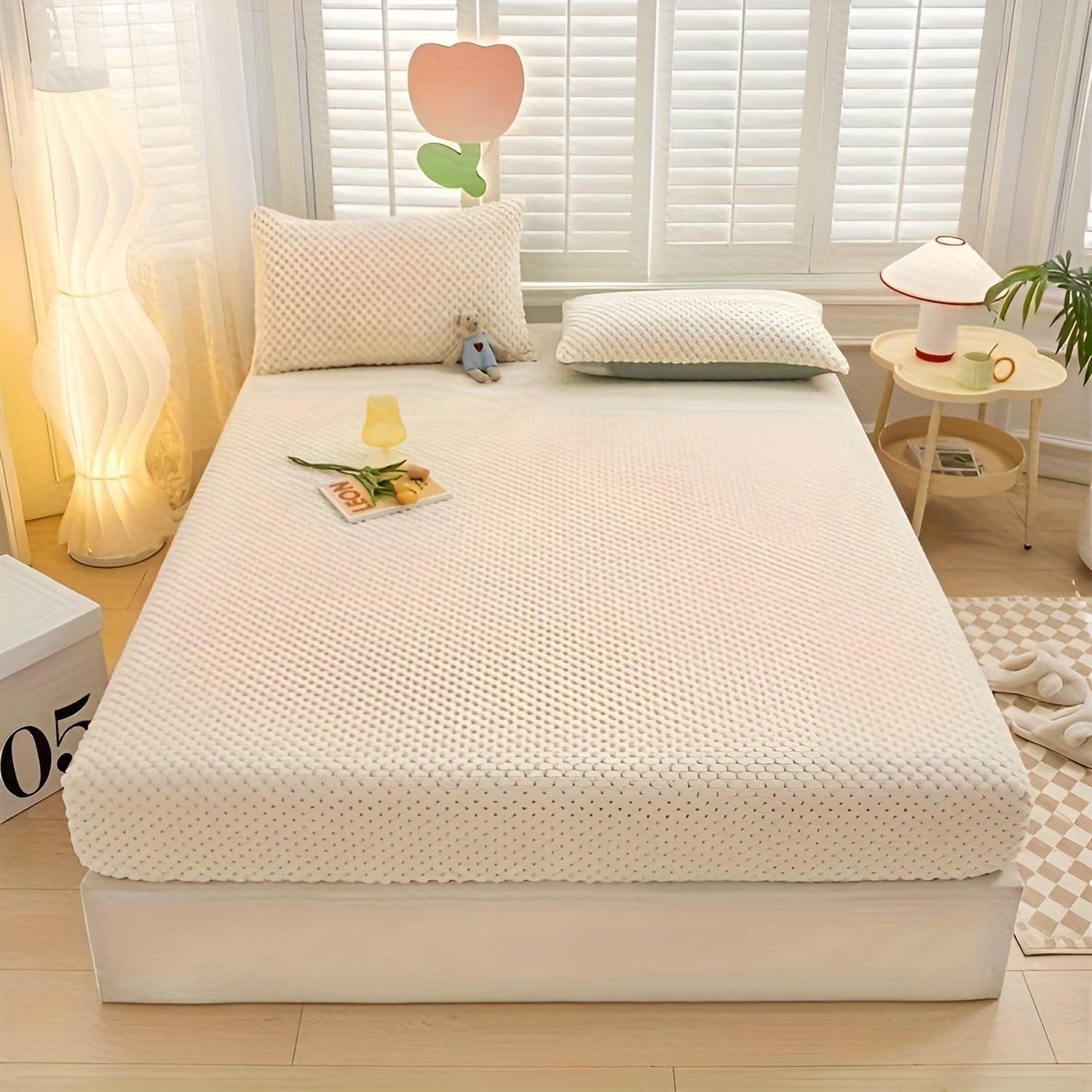LuxeVelvet Duvet Cover - Lyx Anti-Rutsch Mjuk Sammet Spannlakan Madrasskydd