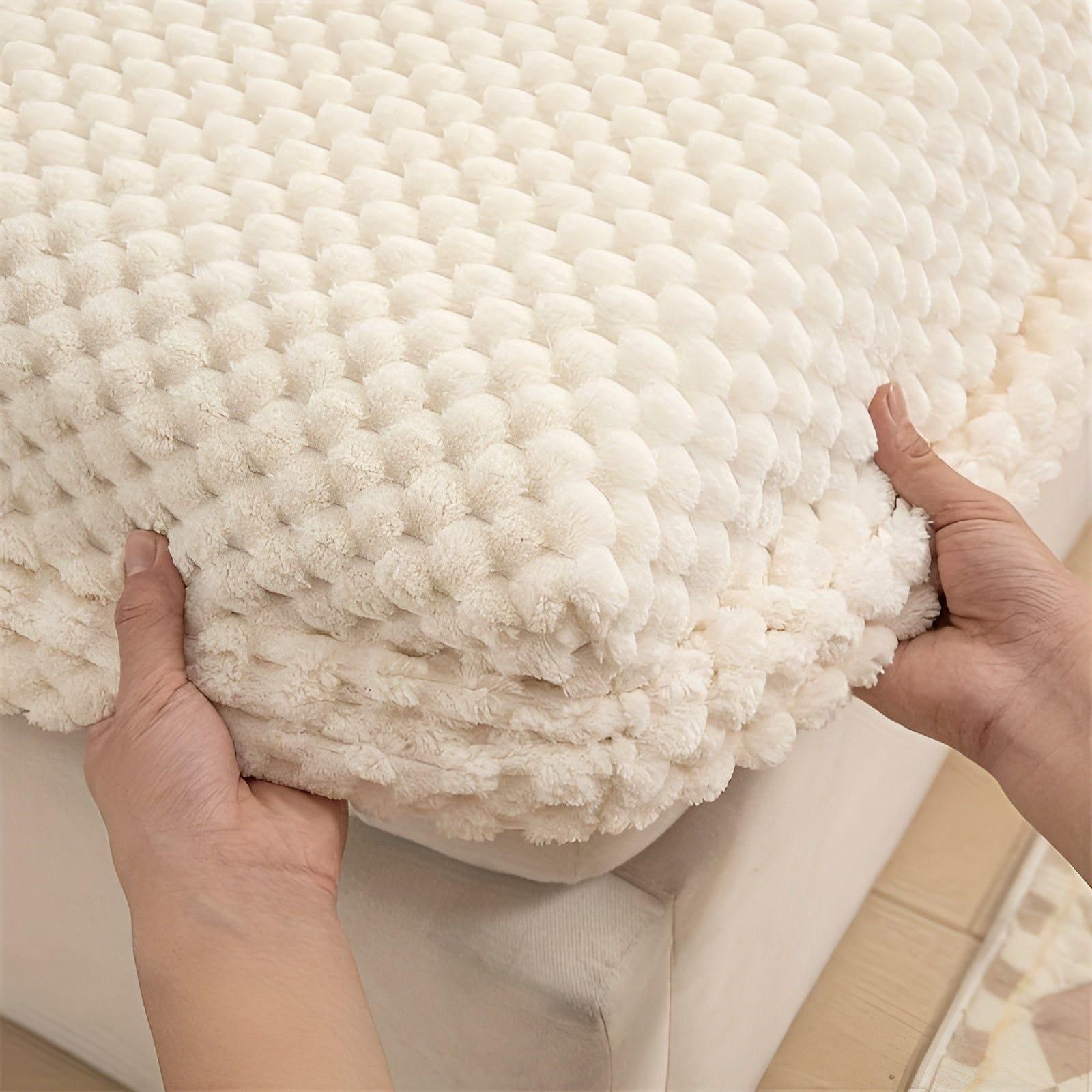 LuxeVelvet Duvet Cover - Lyx Anti-Rutsch Mjuk Sammet Spannlakan Madrasskydd