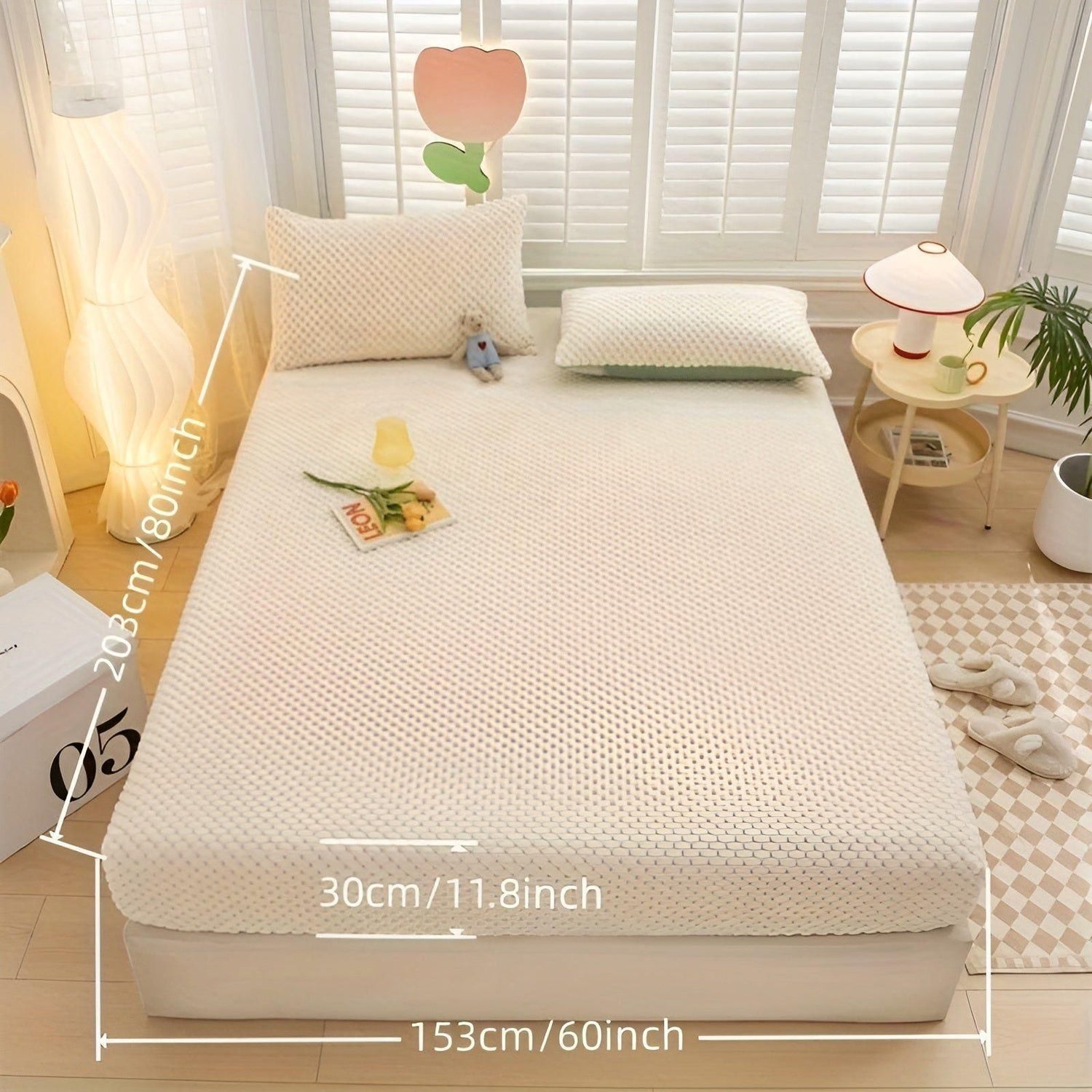 LuxeVelvet Duvet Cover - Lyx Anti-Rutsch Mjuk Sammet Spannlakan Madrasskydd