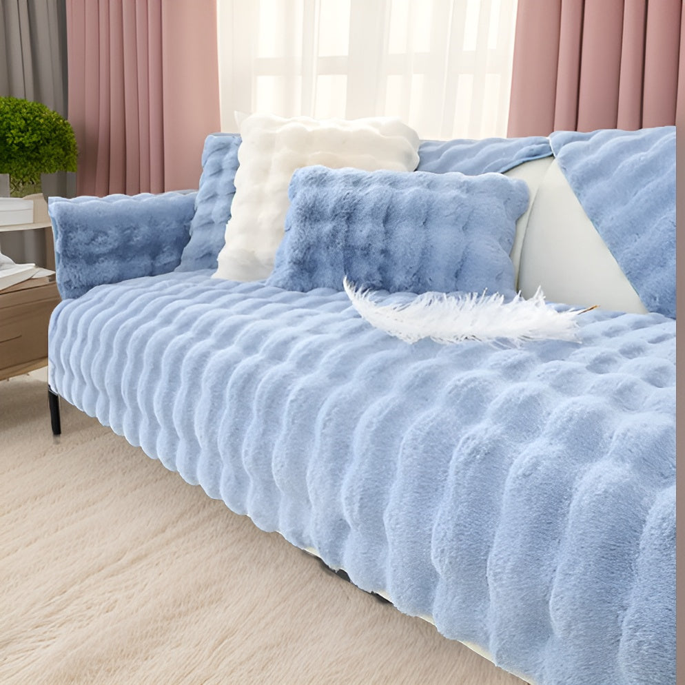 Luxe Cover Husdjursvänlig Fuskpäls Soffsats – Komfort &amp; Stil Ren