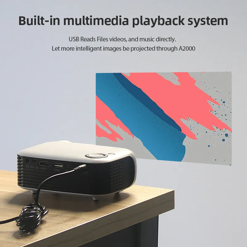 Carvallo Beamer CineLuma | Bärbar & Kompakt | För Filmkvällar & Gaming | Upp till 60 tum projicering