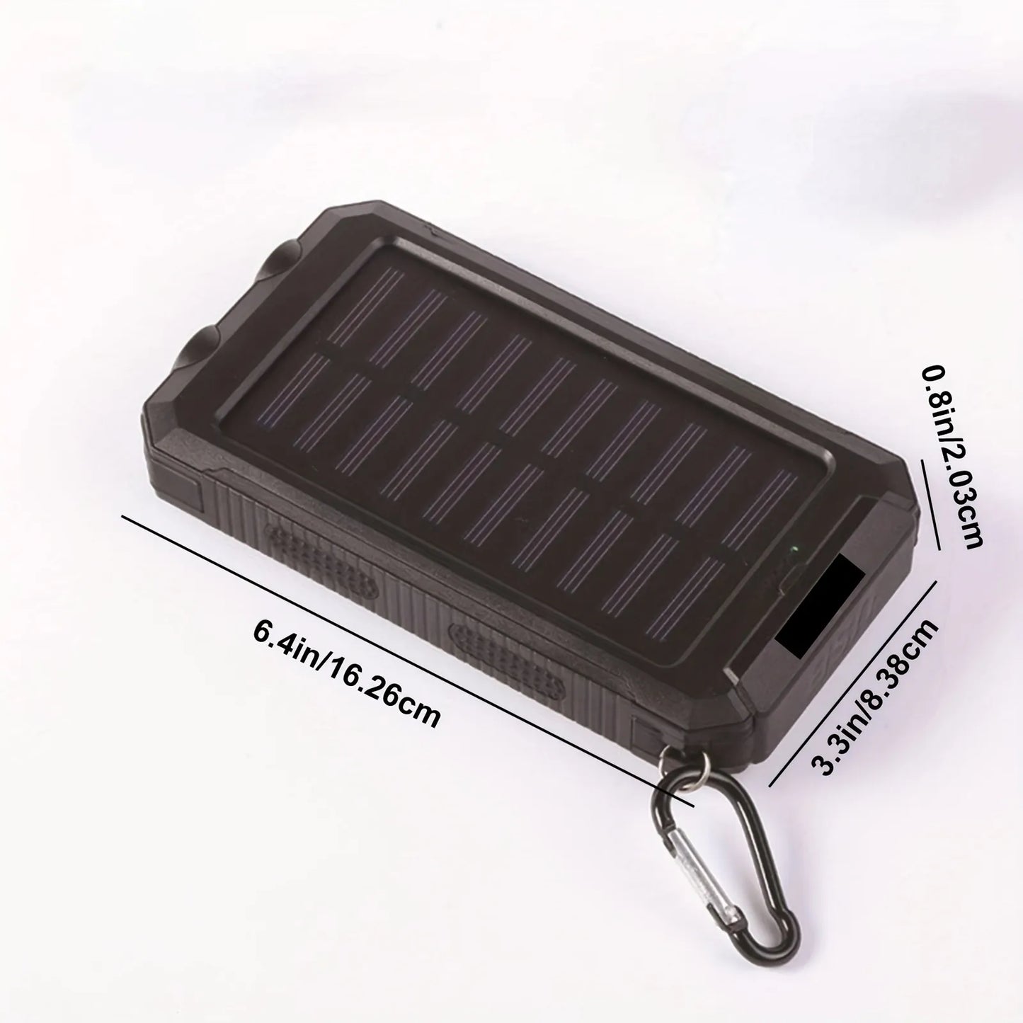 Carvallo Powerbank Solvanta PowerFlash | 20.000 mAh | Inbyggd LED-ficklampa & solpanel | Utomhus & Camping | 15 W Snabbladdning