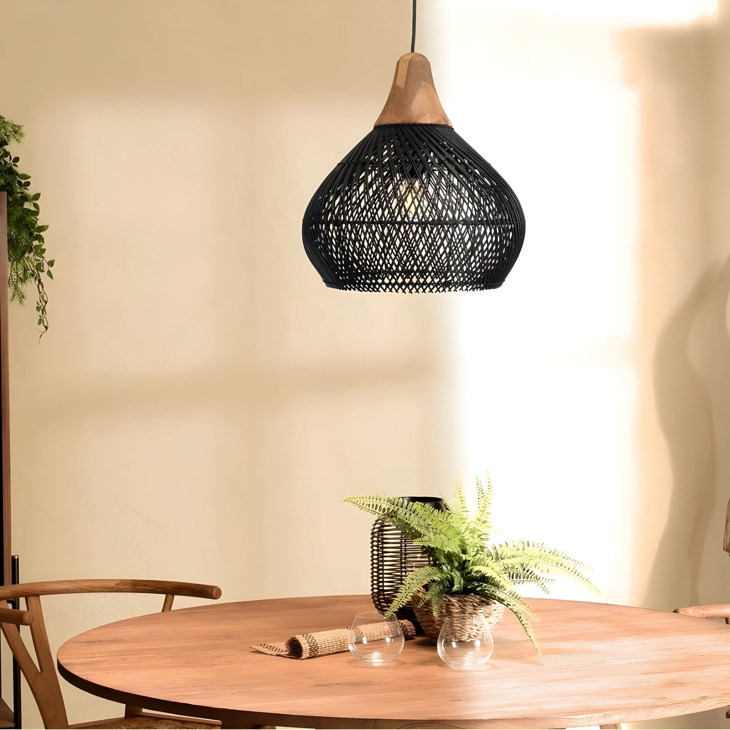BistroBeam Light - Modern Rattan- taklampa