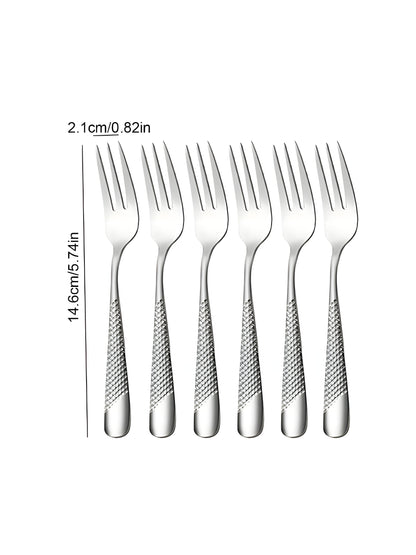 6/30 Stycken Rostfritt Stål Silver Bestick Set med Elegant Design
