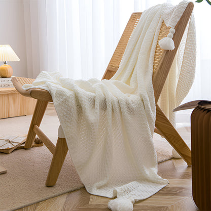 Nordisk Vaffelmönstrad Kraftig Stickad Filt För Mysiga Utrymmen