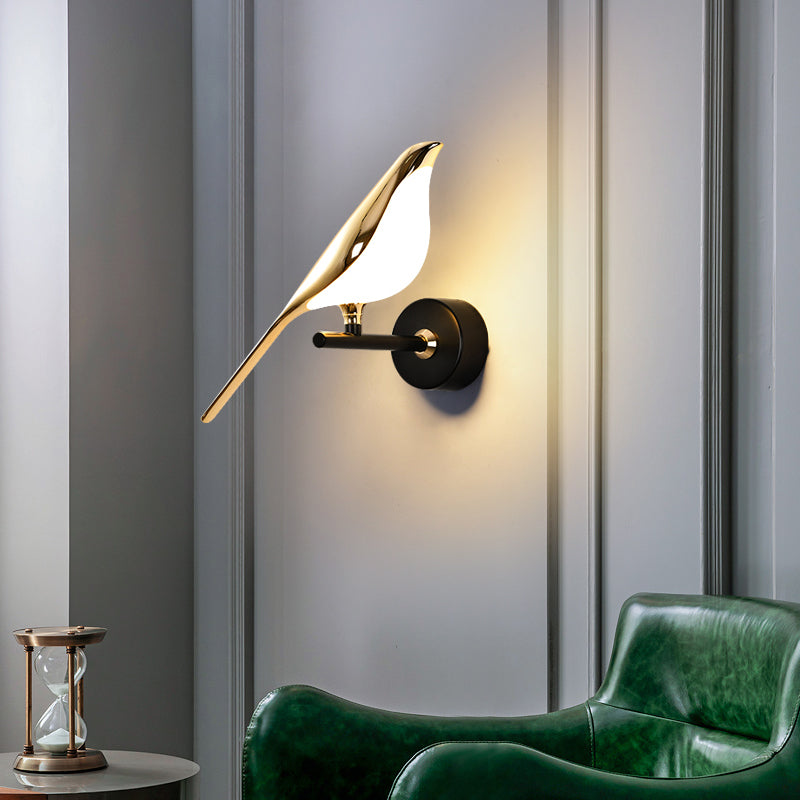 Magnetisk fågel LED vägglampa med justerbara inställningar för varje rum
