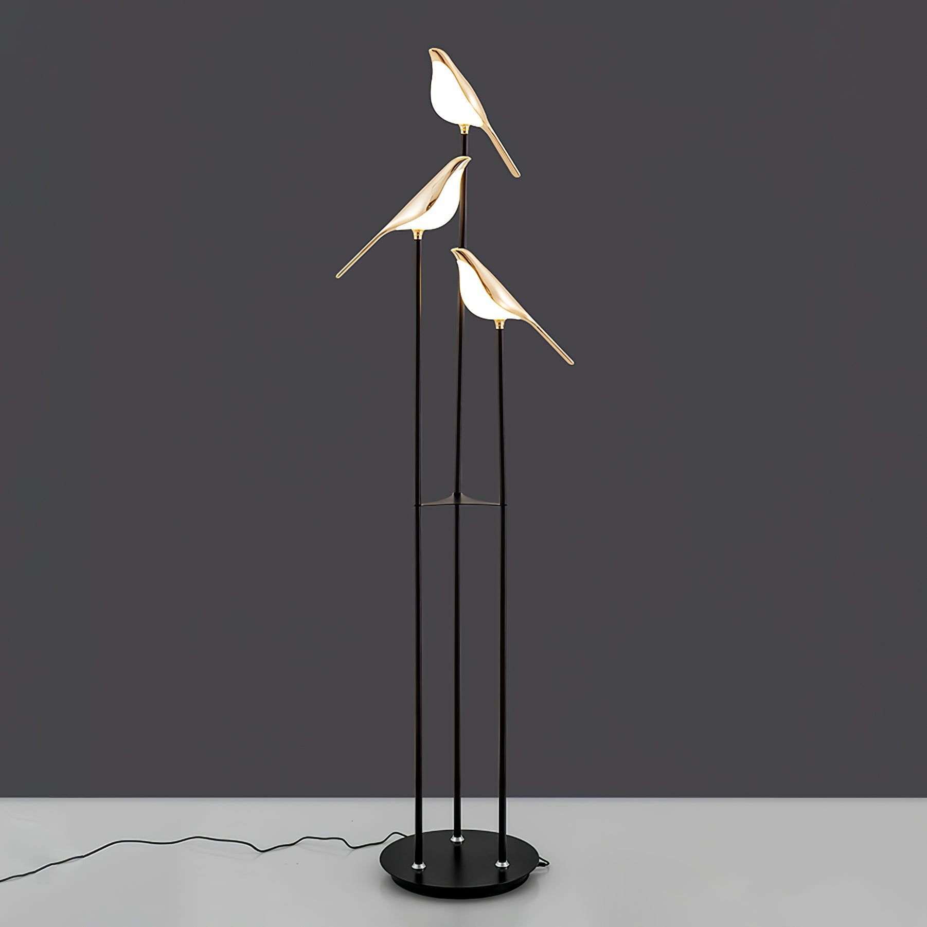 Aurevo Perch | LED-golvlampa med dekorativt fågelmotiv